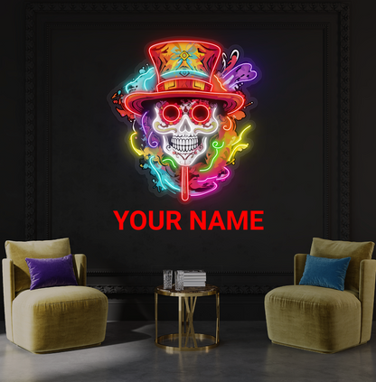 Colorful Skull Fiesta Artwork Led Neon Sign