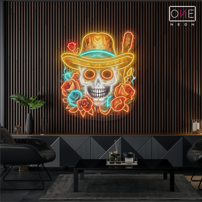 Skull of Roses Artwork Led Neon Sign