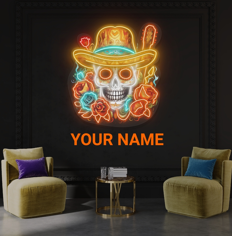 Skull of Roses Artwork Led Neon Sign