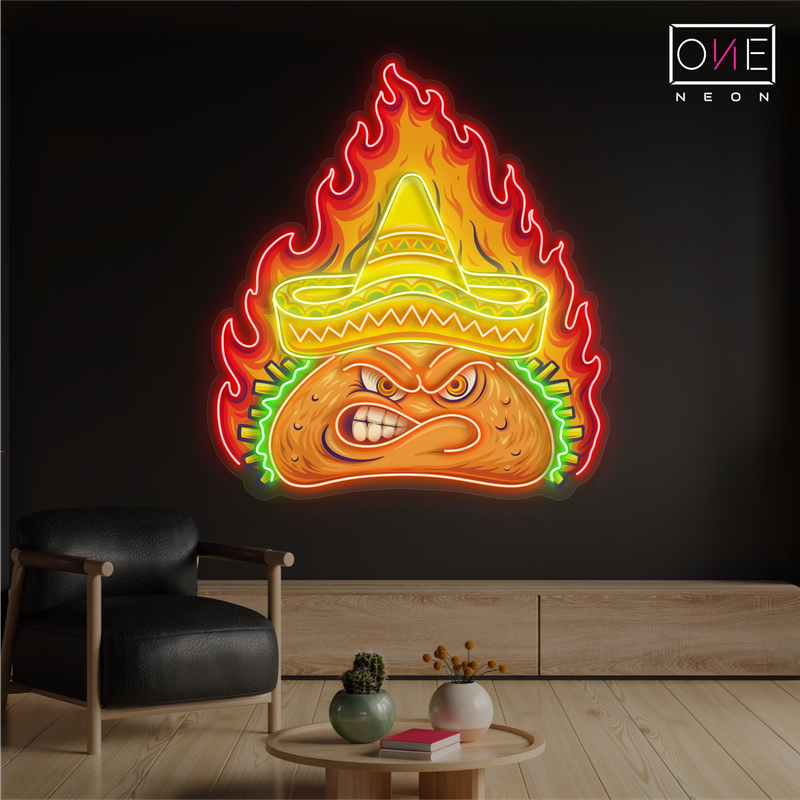 Fiery Taco Artwork Led Neon Sign