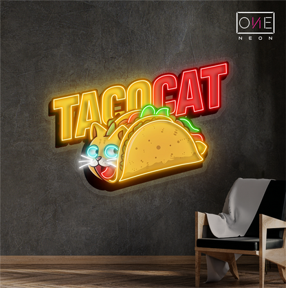 Taco Cat Artwork Led Neon Sign