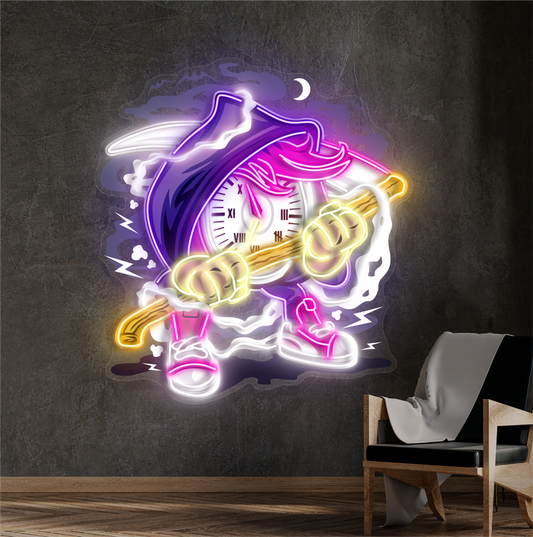 Timekeeper Grim Artwork Led Neon Sign