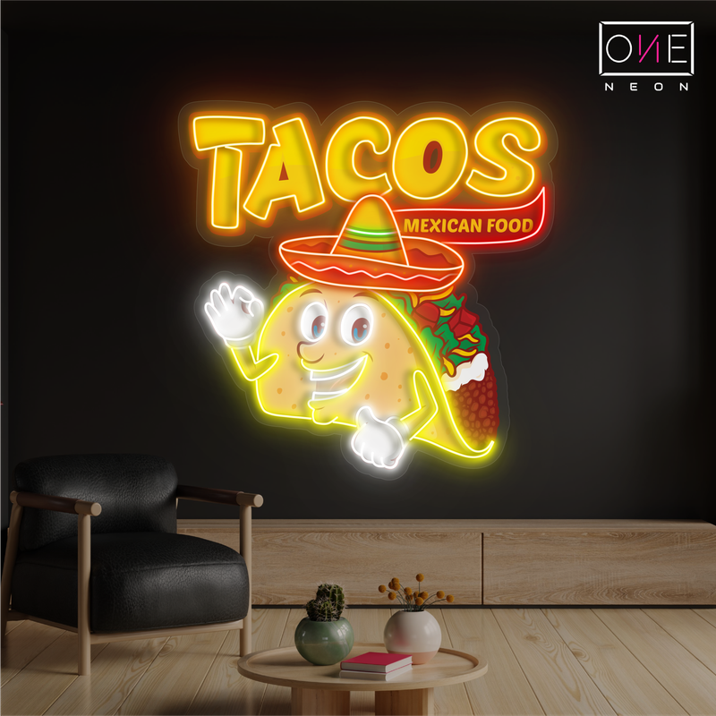 Tacos Mexican Food Artwork Led Neon Sign