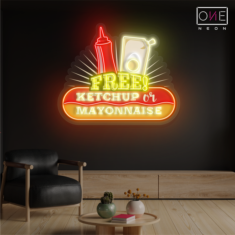 Free Ketchup Or Mayonnaise Artwork Led Neon Sign