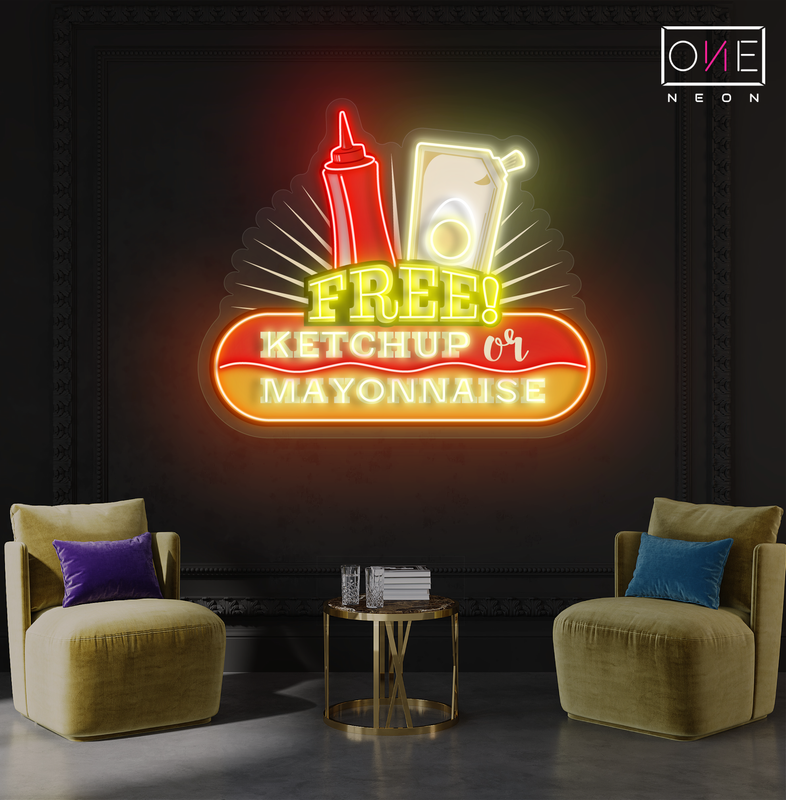 Free Ketchup Or Mayonnaise Artwork Led Neon Sign