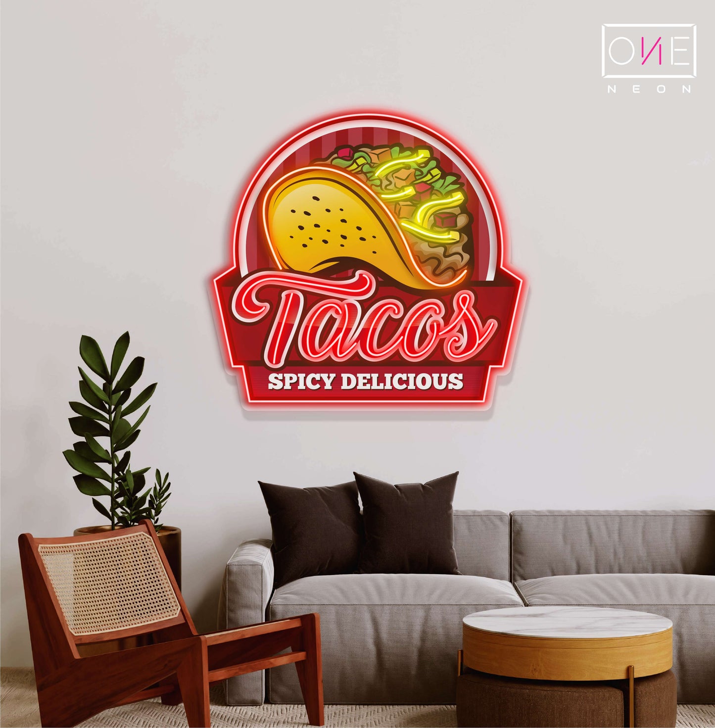 Tacos Spicy Delicious Artwork Led Neon Sign