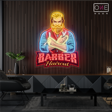 Barber Haircut Artwork Led Neon Sign