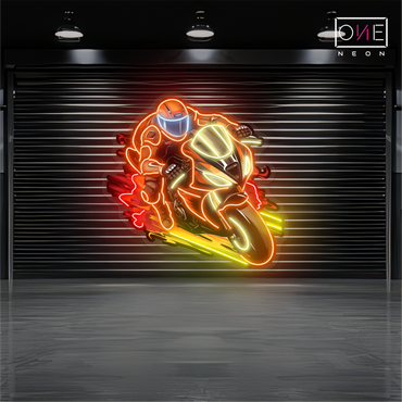 Flaming Rider Artwork Led Neon Sign