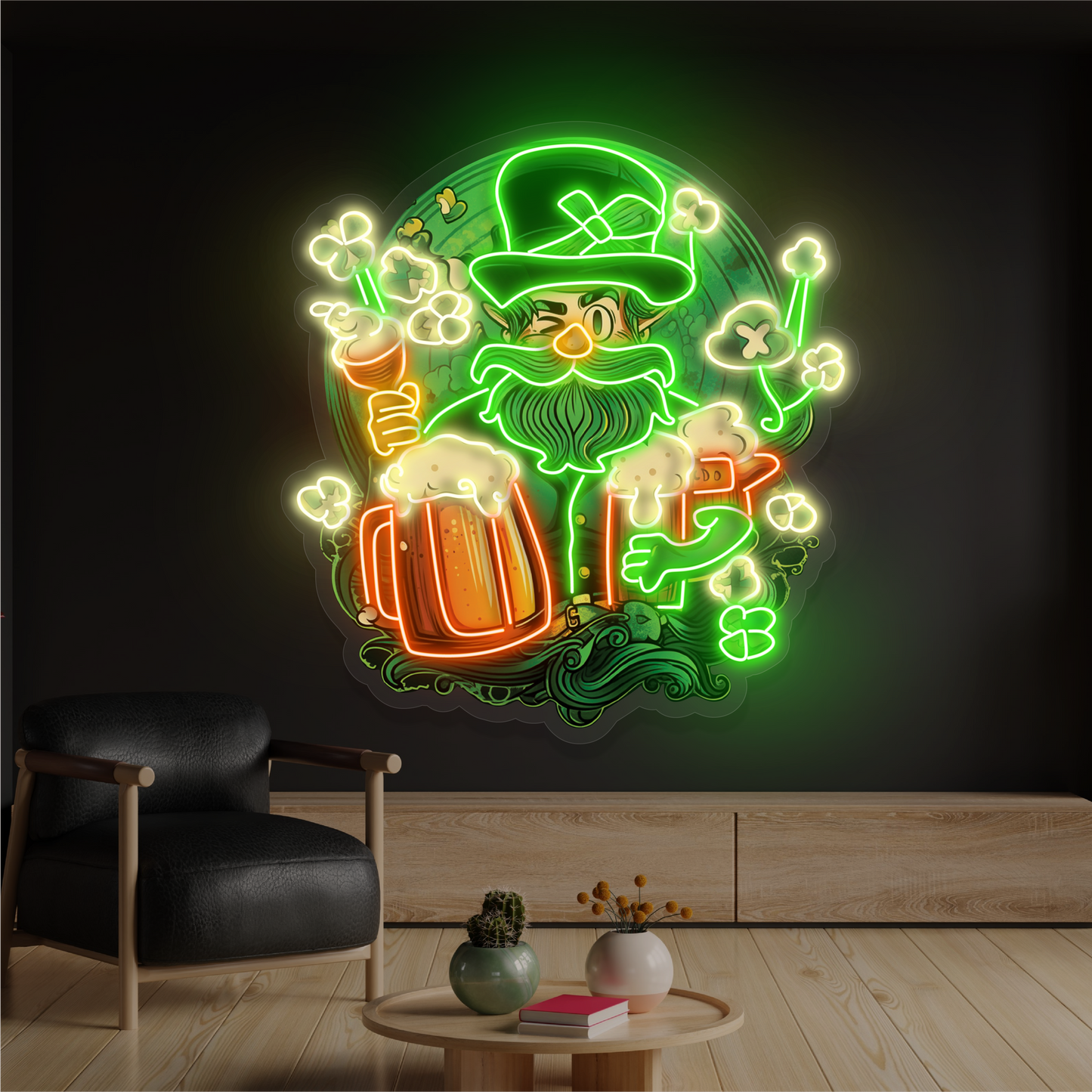 Lucky Leprechaun Brew Artwork Led Neon Sign