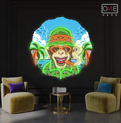 Tropical Monkey Vibes Artwork Led Neon Sign