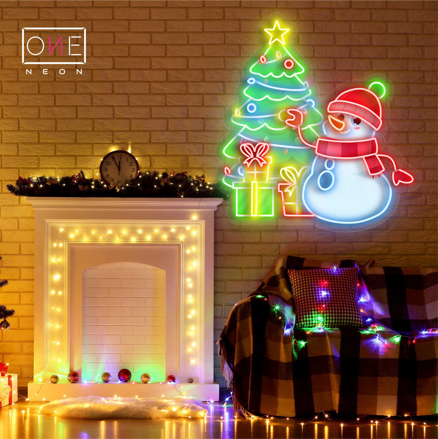 Snowman Christmas Artwork Led Neon Sign