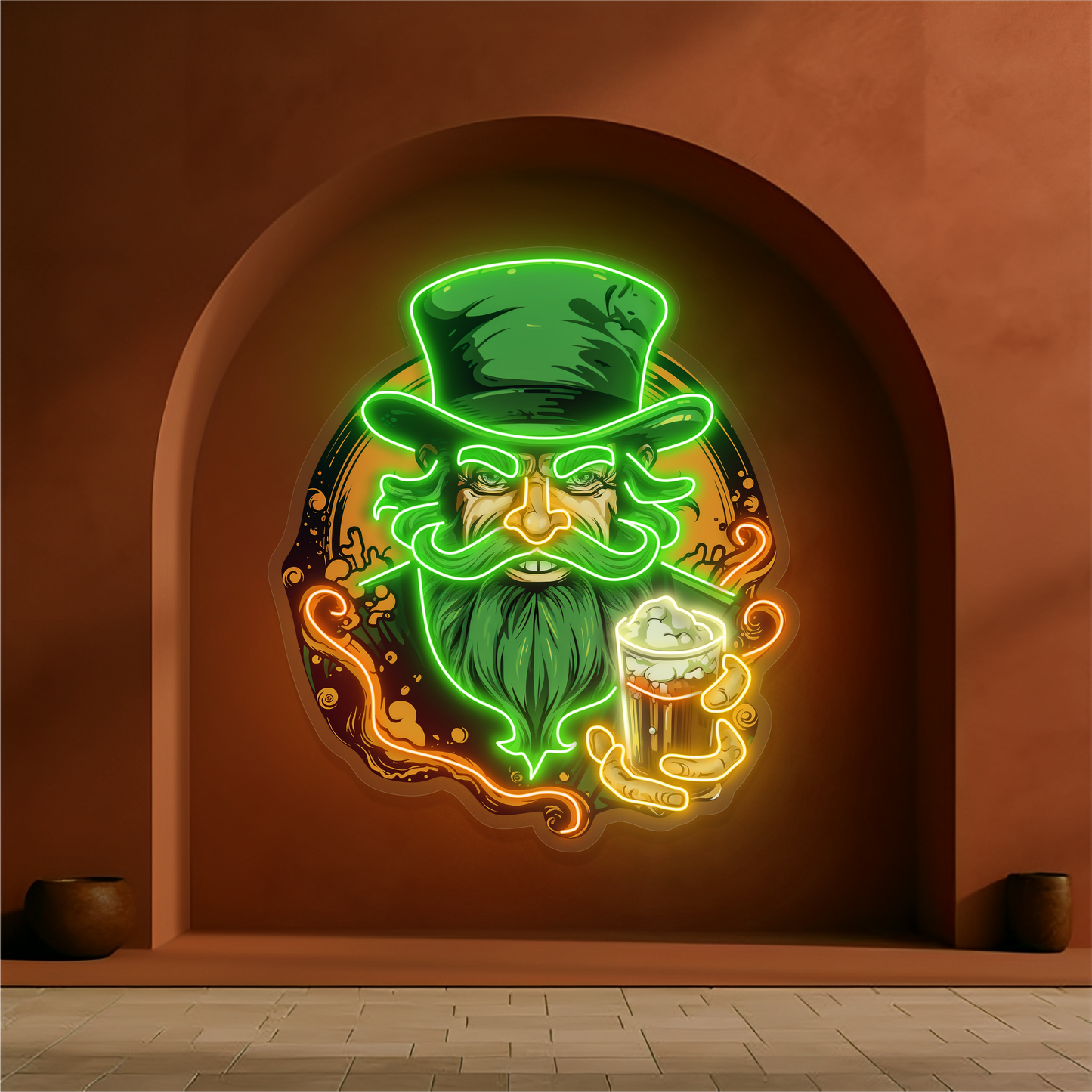 Green Beard Brew Artwork Led Neon Sign