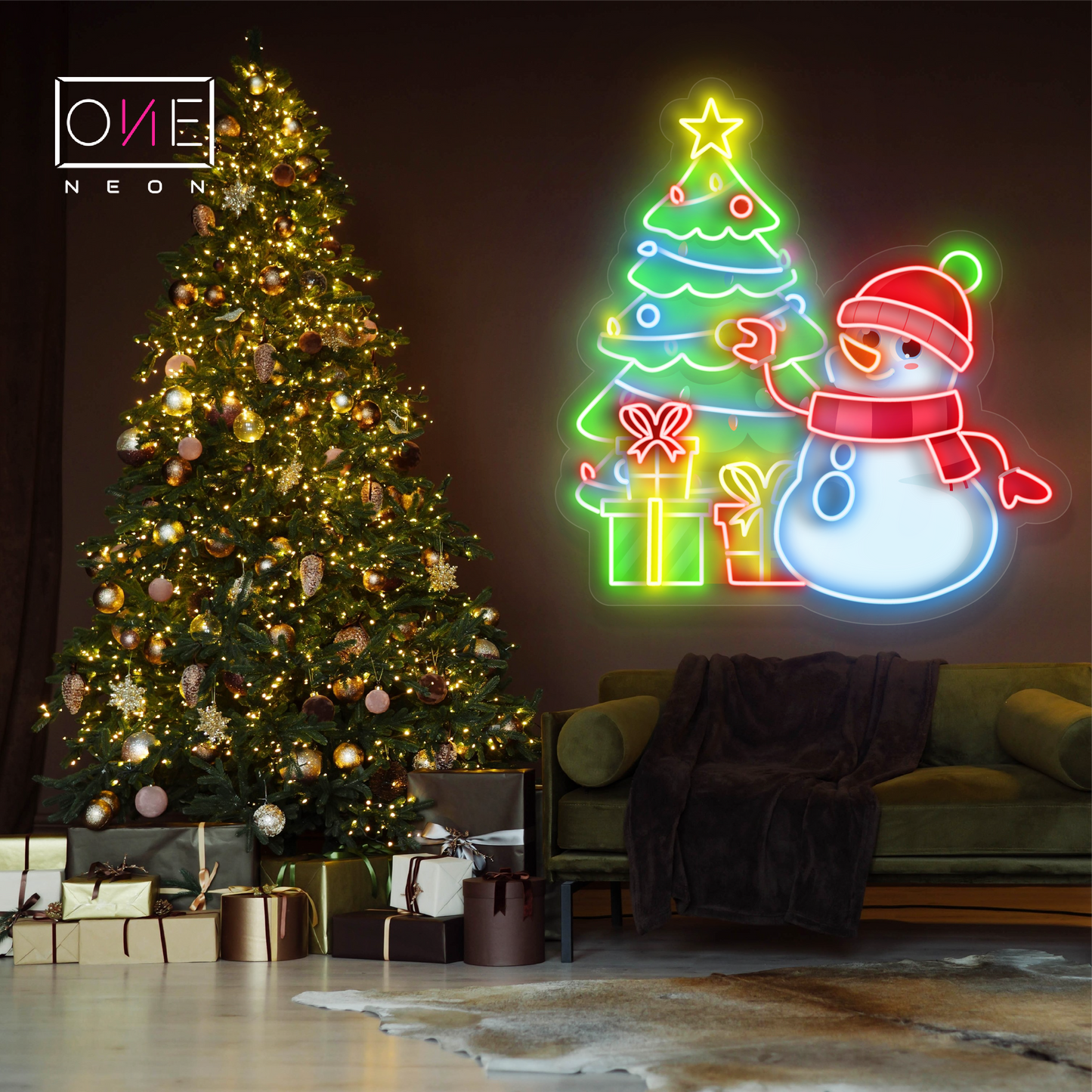 Snowman Christmas Artwork Led Neon Sign