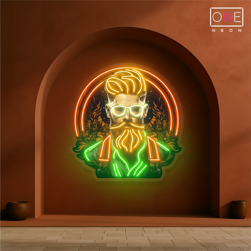 Bearded Gentleman Artwork Led Neon Sign