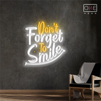 Don't Forget To Smile Artwork Led Neon Sign