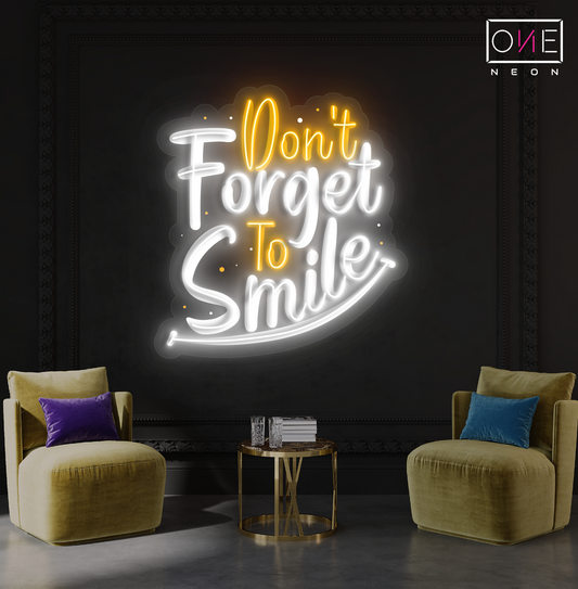 Don't Forget To Smile Artwork Led Neon Sign