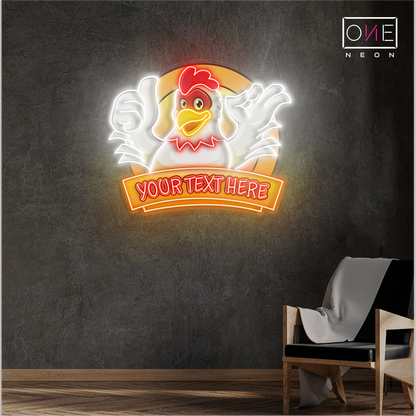 Custom Smile Chicken Artwork Led Neon Sign