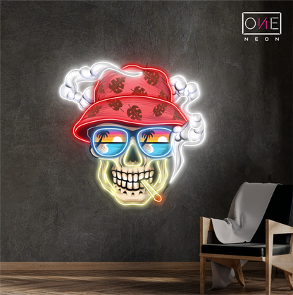 Smoking Skull Artwork Led Neon Sign