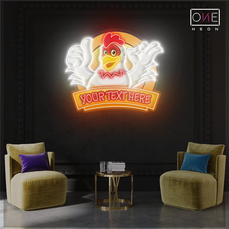 Custom Smile Chicken Artwork Led Neon Sign