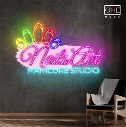 Nails Art Manicure Studio Artwork Led Neon Sign