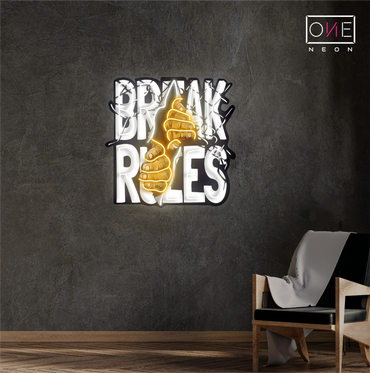 Break Rules Artwork Led Neon Sign