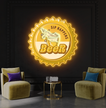 Sip Happens Beer Artwork Led Neon Sign