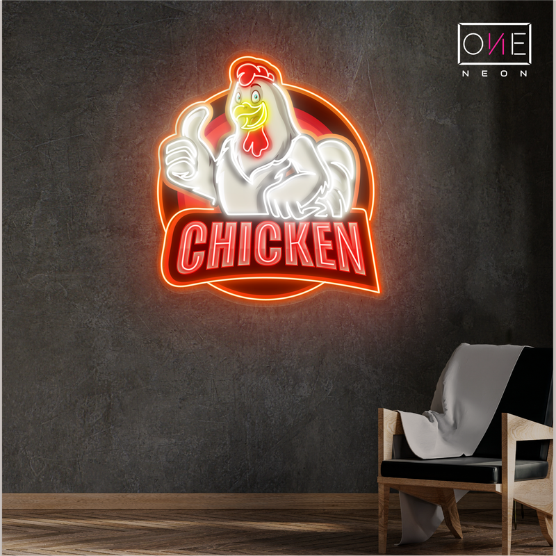 Custom Chicken Artwork Led Neon Sign