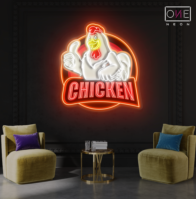 Custom Chicken Artwork Led Neon Sign