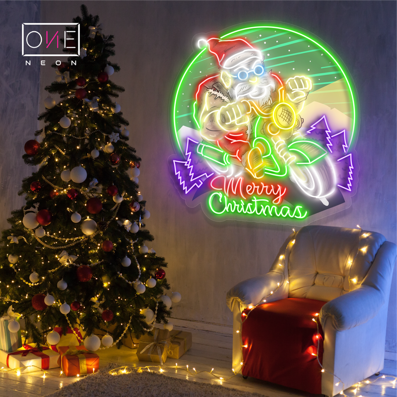 Santa's Christmas Ride Artwork Led Neon Sign