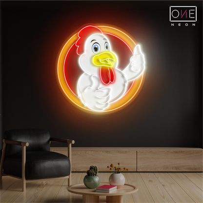 Thumbs Up Chicken Artwork Led Neon Sign