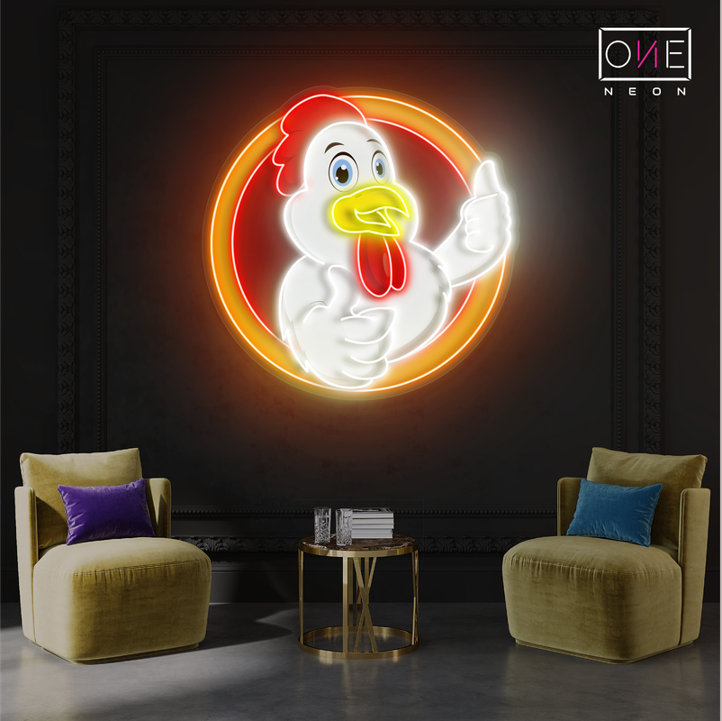 Thumbs Up Chicken Artwork Led Neon Sign