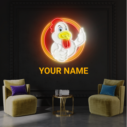 Thumbs Up Chicken Artwork Led Neon Sign