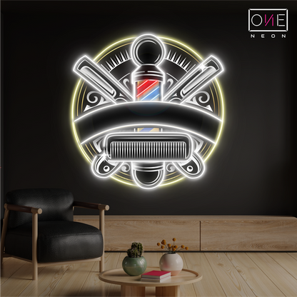 Timeless Barber Craft Artwork Led Neon Sign