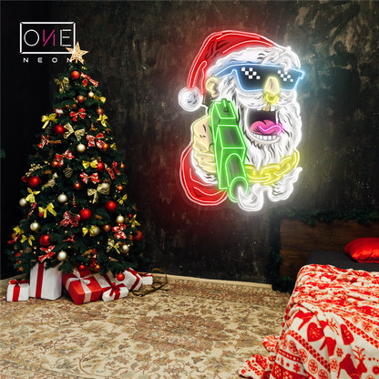 Gangsta Santa Artwork Led Neon Sign