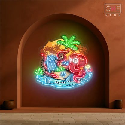 Octopus Island Artwork Led Neon Sign