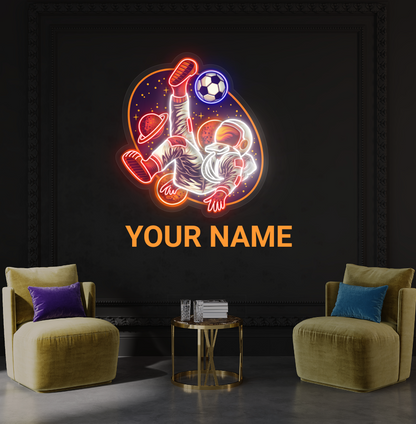 Astronaut Soccer Artwork Led Neon Sign