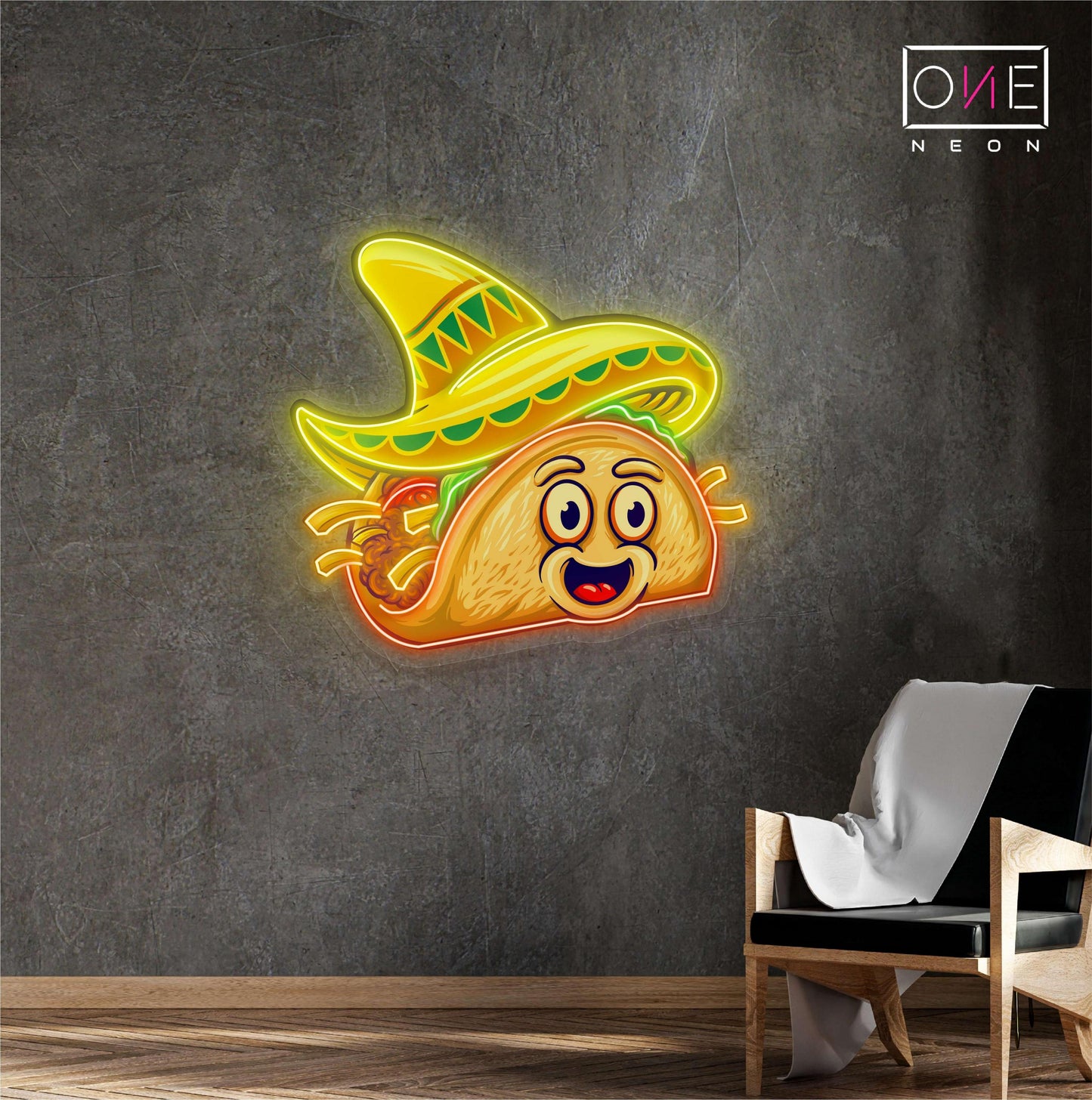 Cute Delicious Tacos Artwork Led Neon Sign