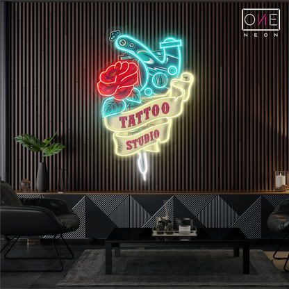 Tattoo Rose Artwork Led Neon Sign