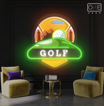 Mountain Golf Artwork Led Neon Sign