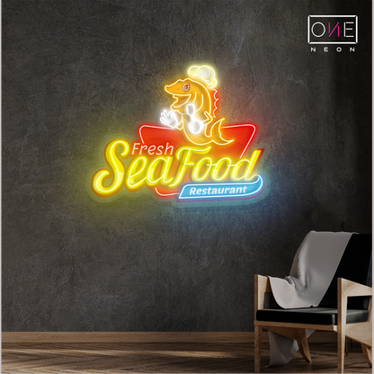 Fresh Seafood Restaurant Artwork Led Neon Sign