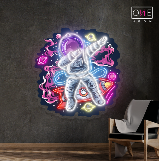 Dabbing Astronaut Artwork Led Neon Sign