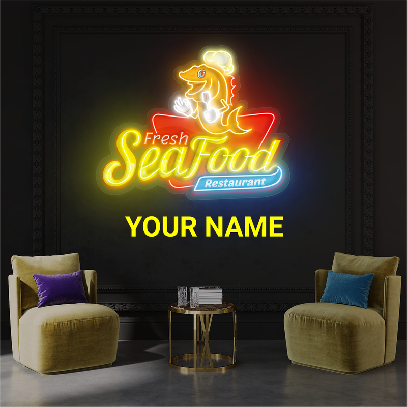 Fresh Seafood Restaurant Artwork Led Neon Sign