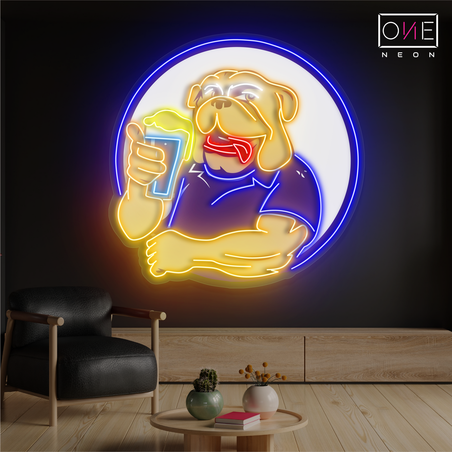 Bulldog Beer Artwork Led Neon Sign