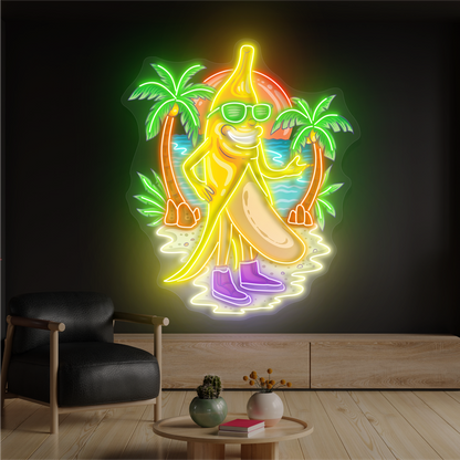 Banana Beach Vibes Artwork Led Neon Sign