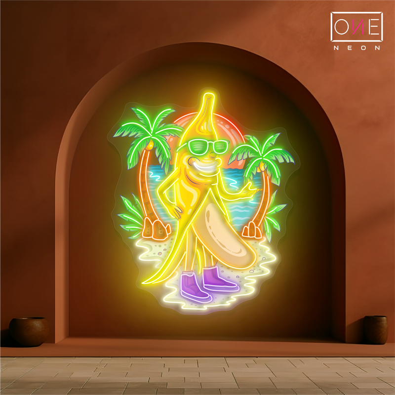 Banana Beach Vibes Artwork Led Neon Sign