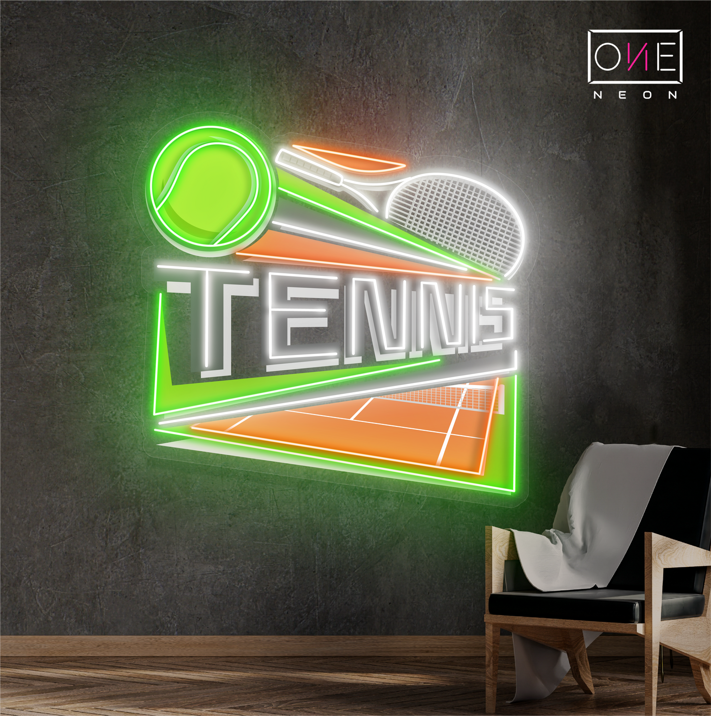 Court Side Tennis Artwork Led Neon Sign