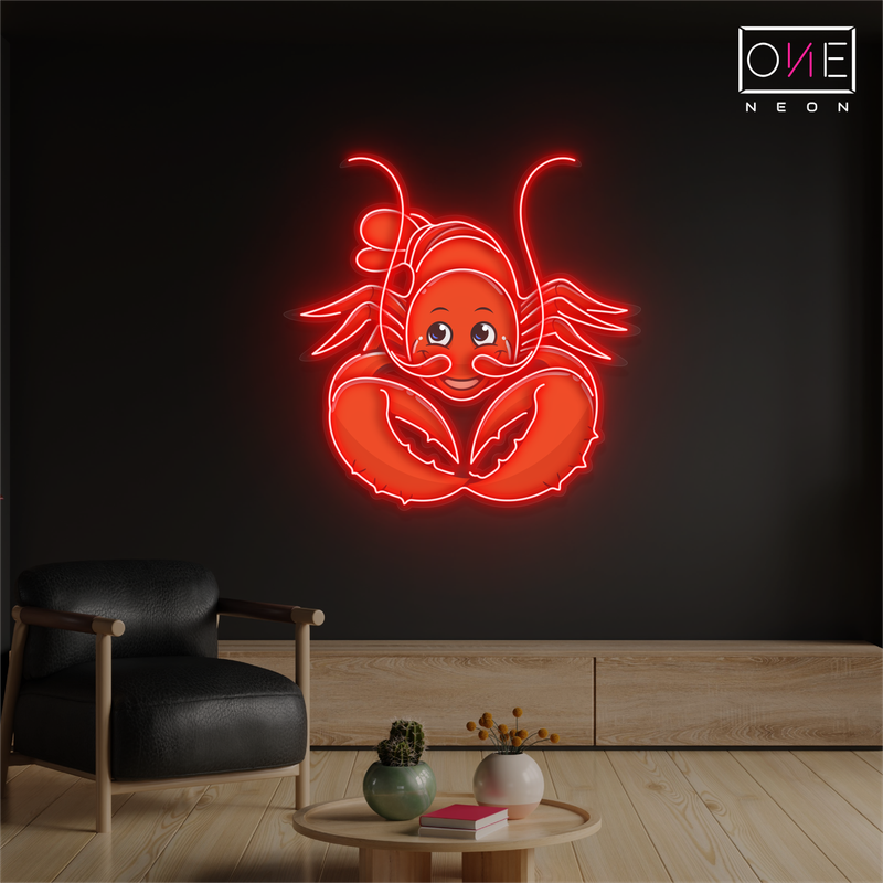 Happy Lobster Artwork Led Neon Sign