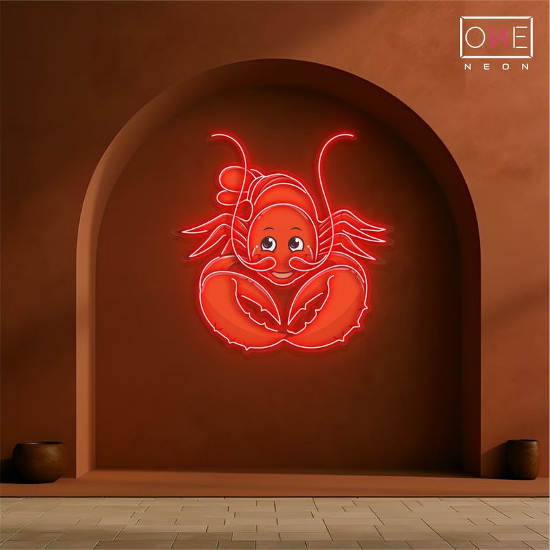 Happy Lobster Artwork Led Neon Sign