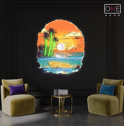 Sunset Surf Artwork Led Neon Sign