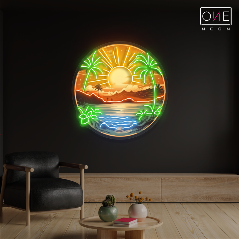 Island Horizon Artwork Led Neon Sign